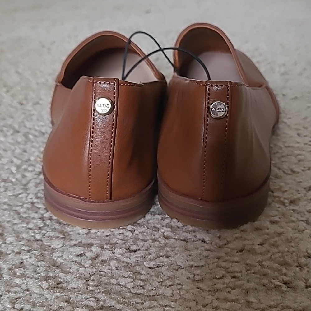 ALDO Cognac Leather Slip-On Loafer Flats Size US 11 / NWOT - Picture 3 of 11